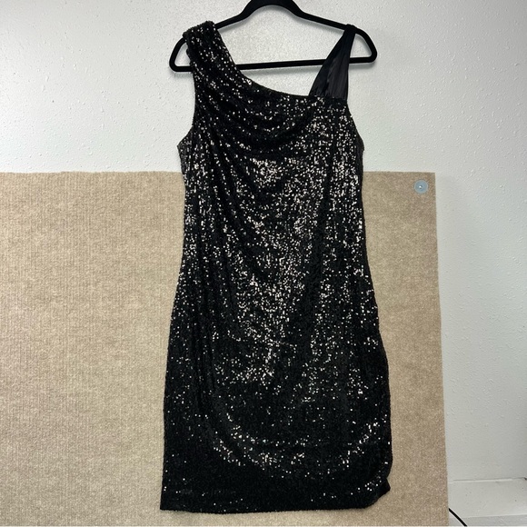 Calvin Klein Silk Combo Sequence Sleeveless Cocktail Dress Women’s Size 14 W - Picture 11 of 11